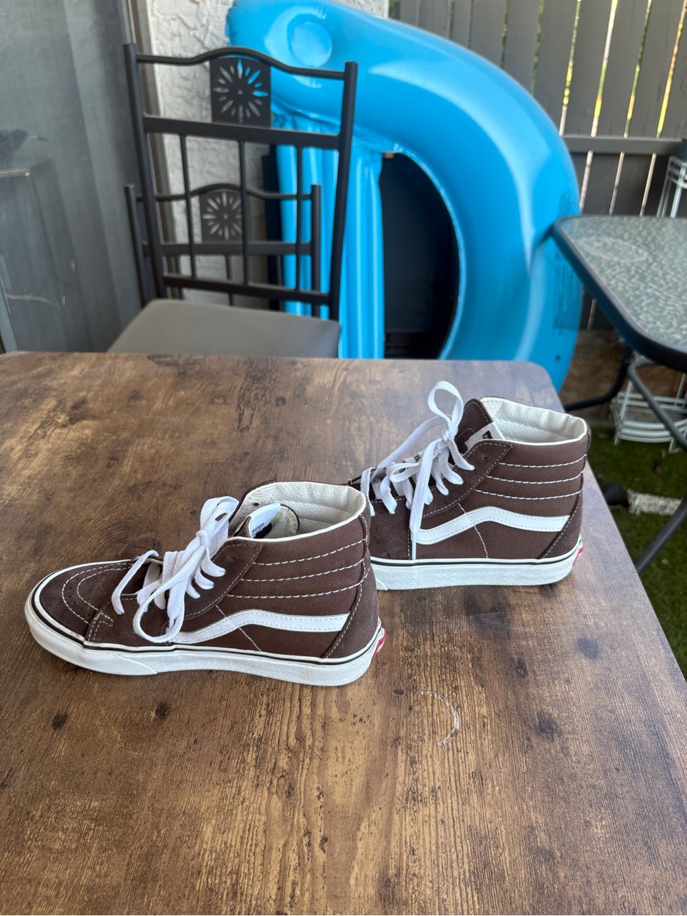 Vans High-Top Sneakers in Brown and White